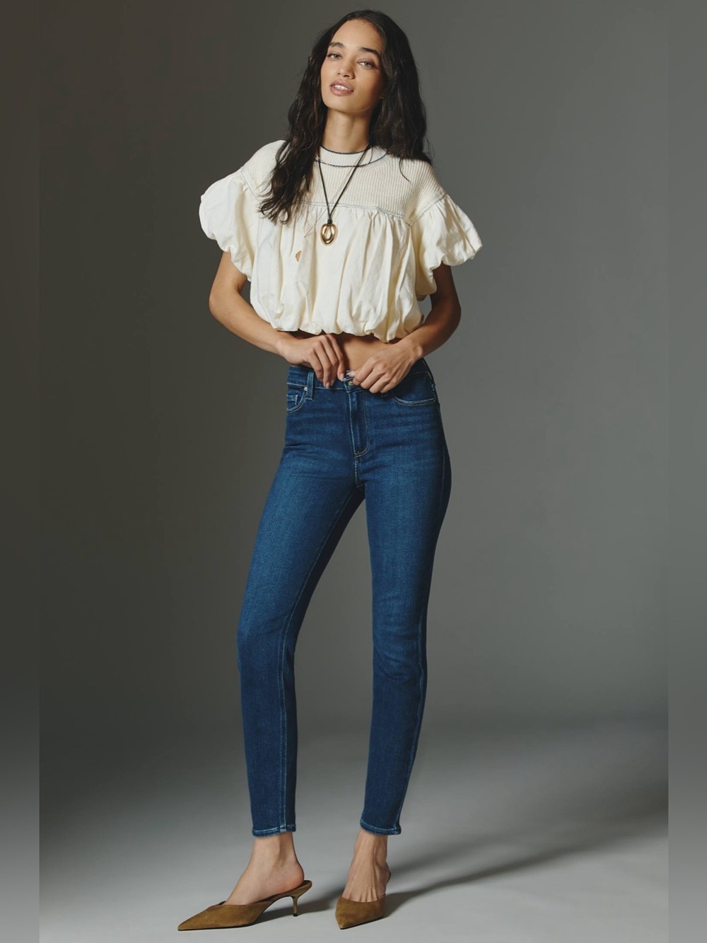 Paige Designer Hoxton Skinny Jeans Blue Denim Women’s Size 34